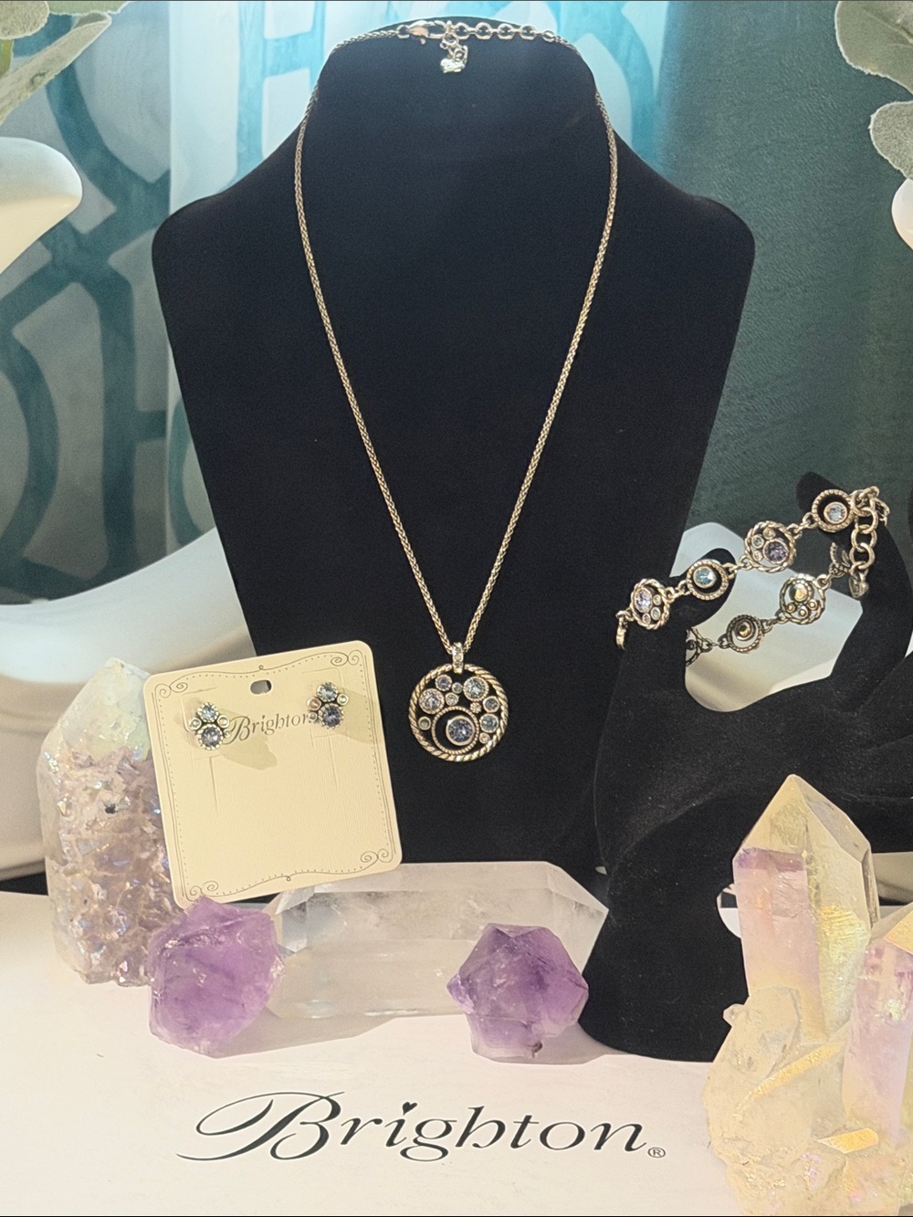 Full Set Brighton Halo Tanzanite Swarovski Crystal - Retired